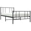 sengeramme med sengegavl og fodgærde 75x190 cm metal sort