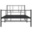 sengeramme med sengegavl og fodgærde 107x203 cm metal sort