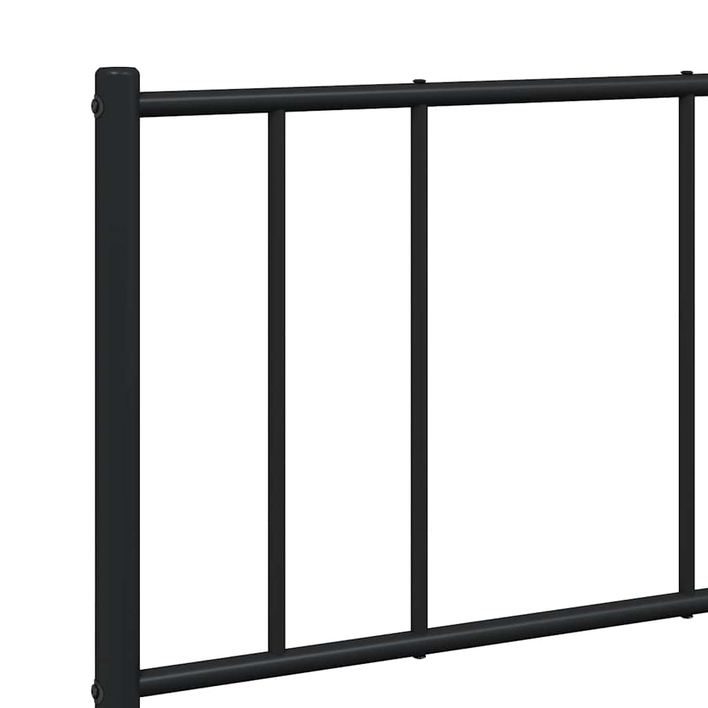 sengeramme med sengegavl og fodgærde 150x200 cm metal sort