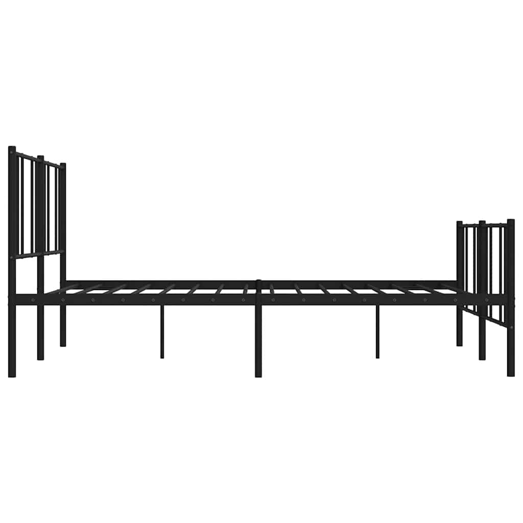 sengeramme med sengegavl og fodgærde 193x203 cm metal sort
