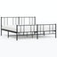 sengeramme med sengegavl og fodgærde 200x200 cm metal sort
