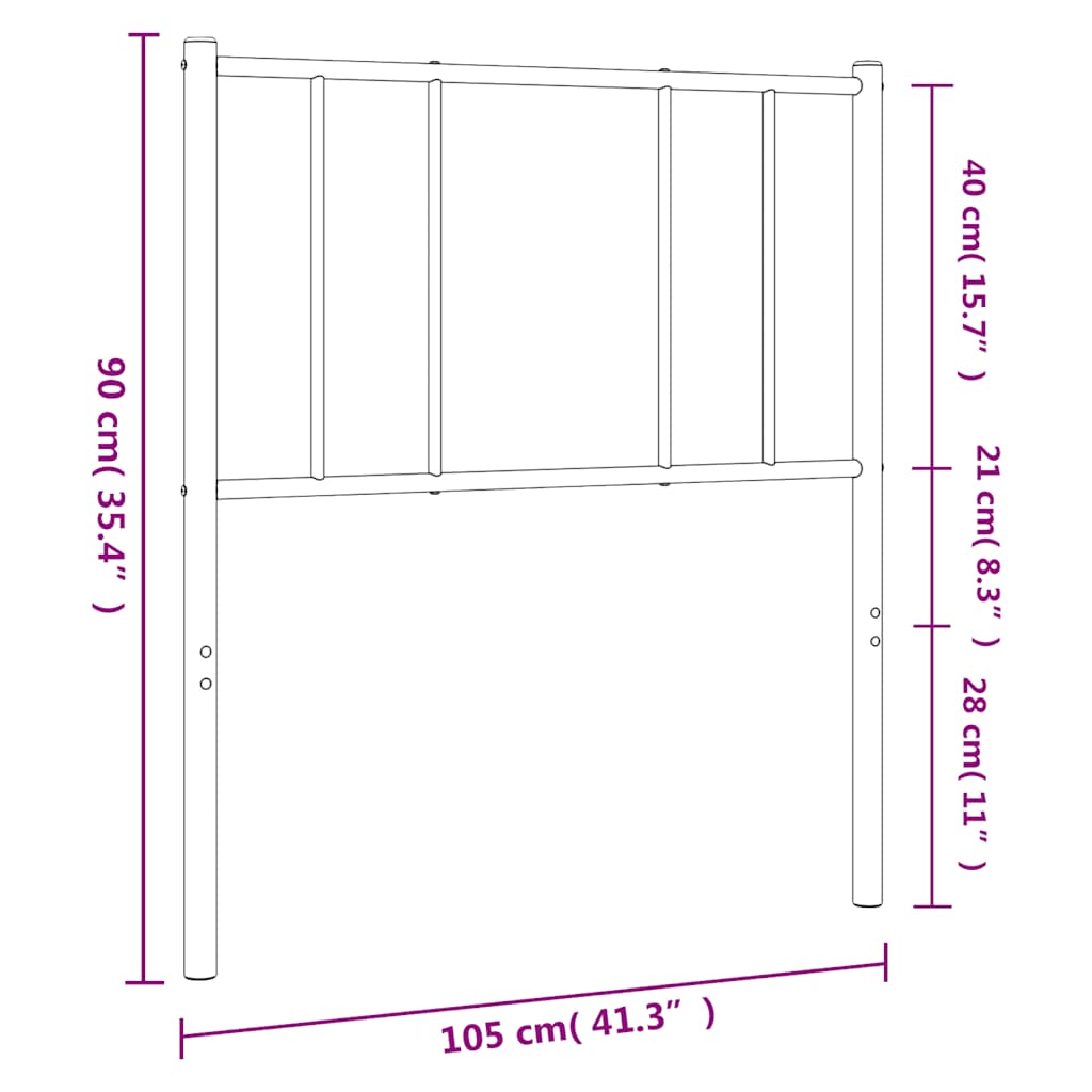 udskiftningsgavl 100 cm metal sort