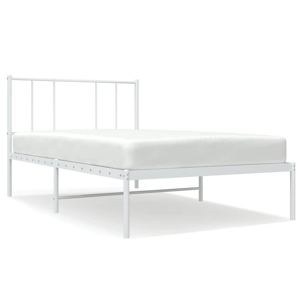 sengeramme med sengegavl 80x200 cm metal hvid