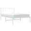 sengeramme med sengegavl 90x200 cm metal hvid