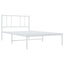 sengeramme med sengegavl 100x190 cm metal hvid