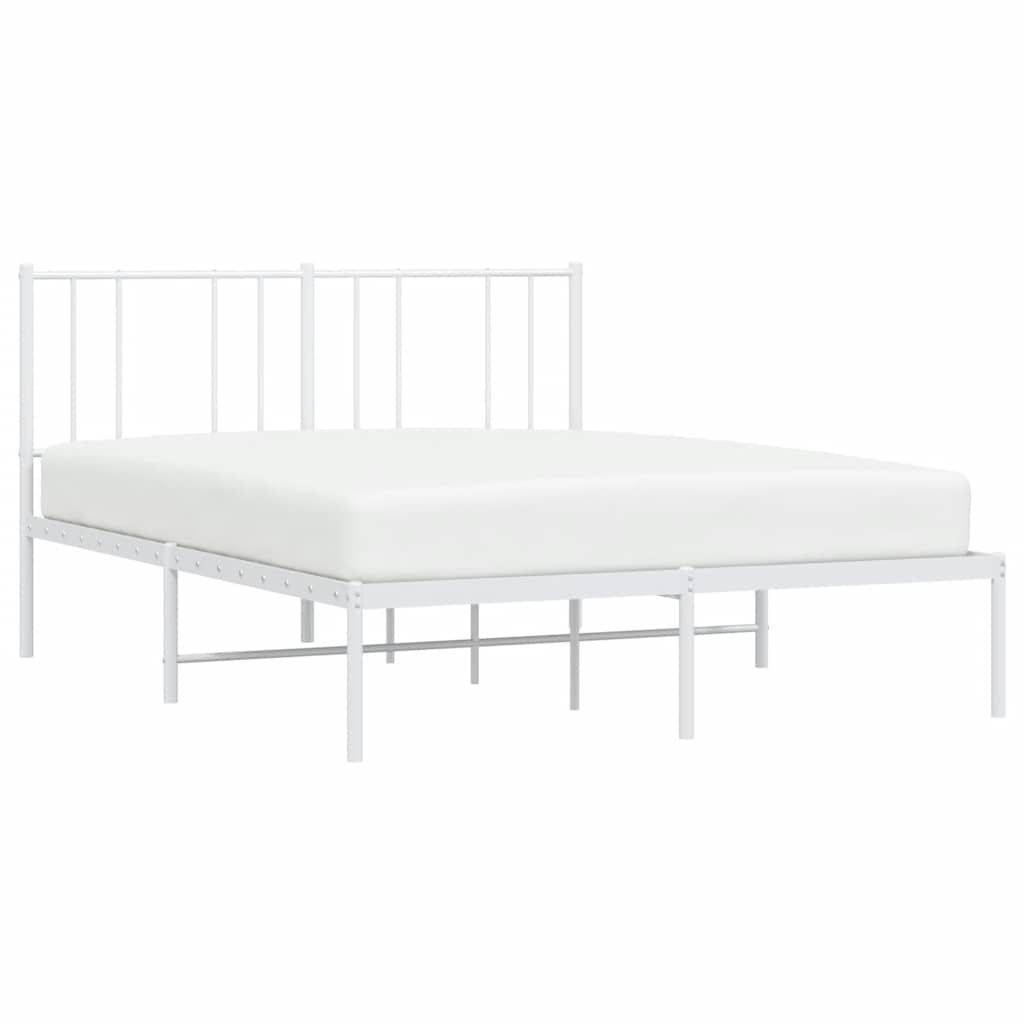 sengeramme med sengegavl 150x200 cm metal hvid
