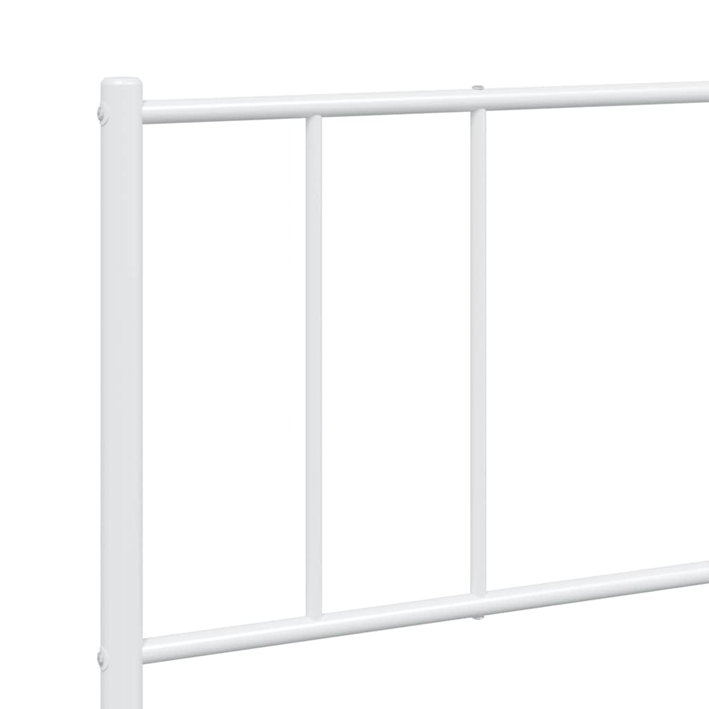 sengeramme med sengegavl 180x200 cm metal hvid