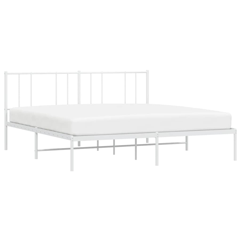 sengeramme med sengegavl 183x213 cm metal hvid