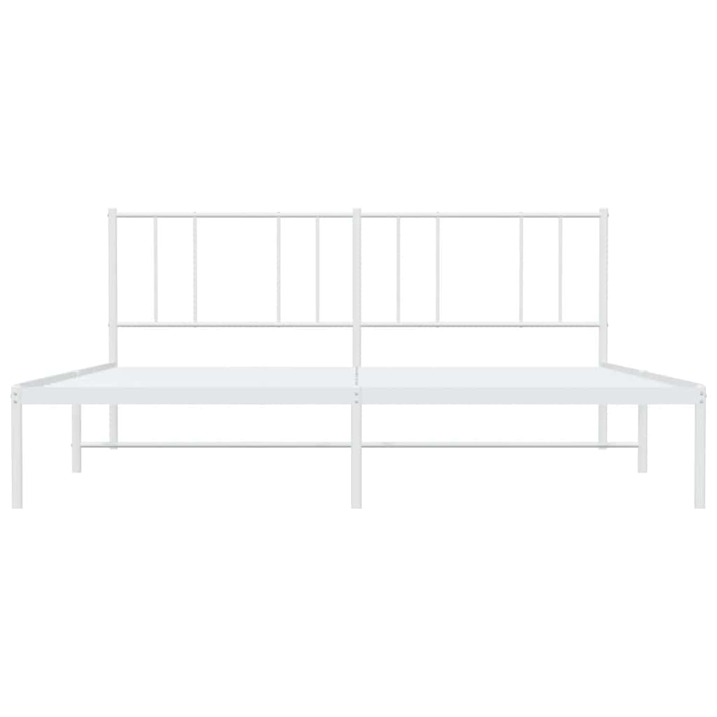 sengeramme med sengegavl 183x213 cm metal hvid