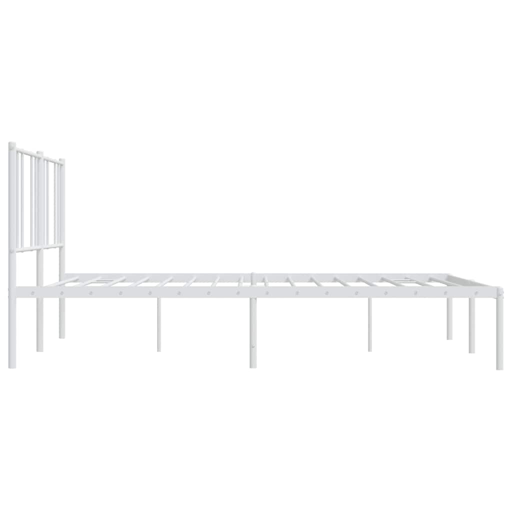 sengeramme med sengegavl 183x213 cm metal hvid