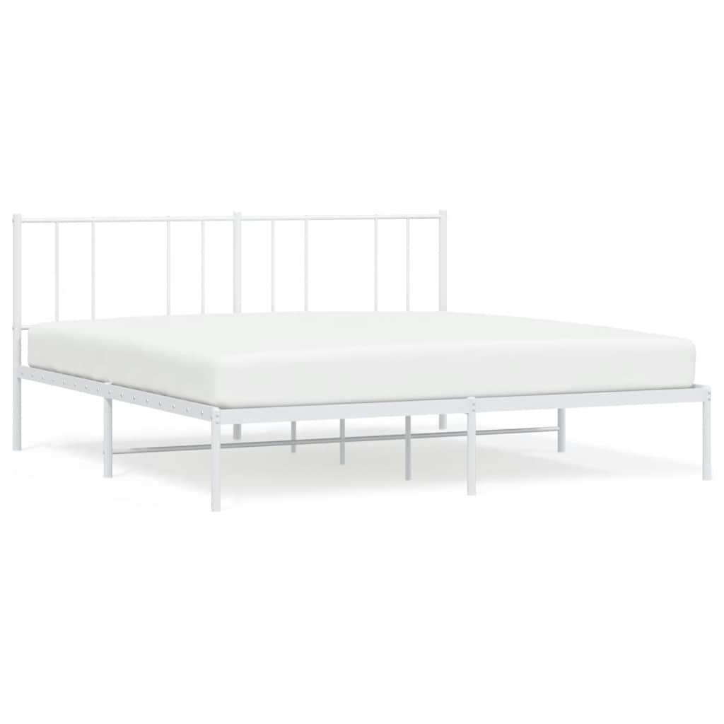 sengeramme med sengegavl 200x200 cm metal hvid