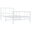 sengeramme med sengegavl og fodgærde 75x190 cm metal hvid