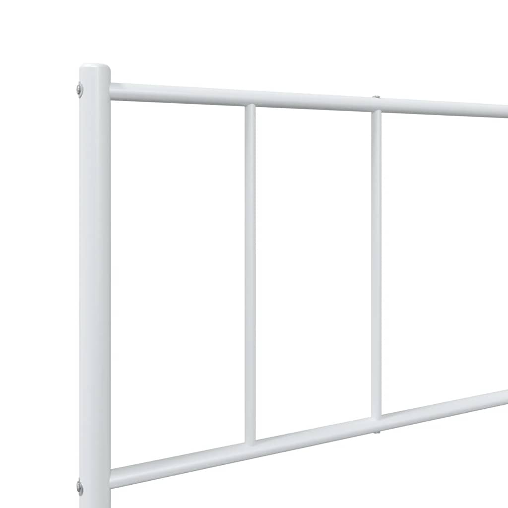 sengeramme med sengegavl og fodgærde 90x190 cm metal hvid