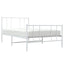 sengeramme med sengegavl og fodgærde 90x200 cm metal hvid