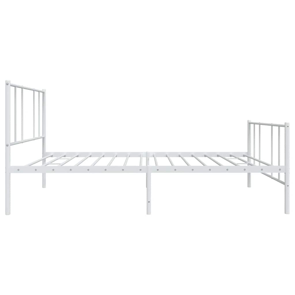 sengeramme med sengegavl og fodgærde 100x200 cm metal hvid