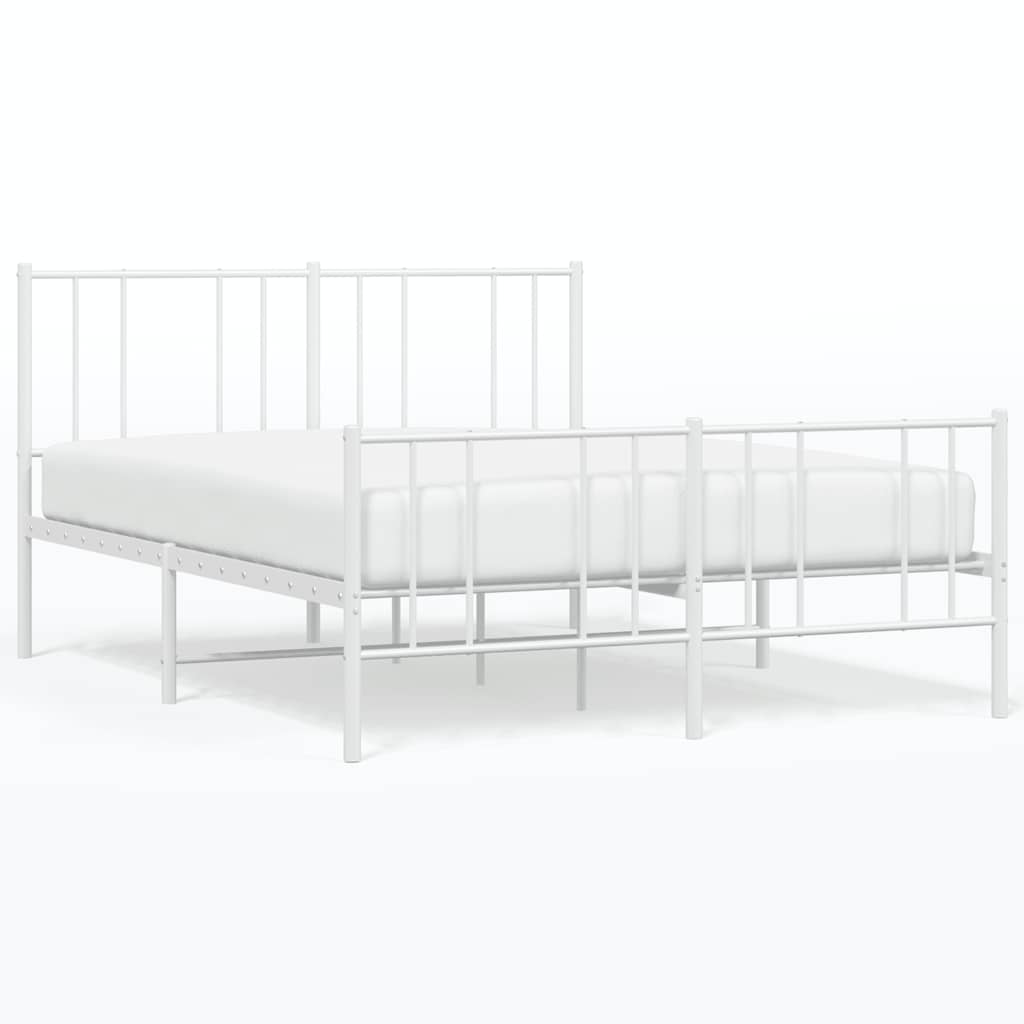 sengeramme med sengegavl og fodgærde 120x190 cm metal hvid