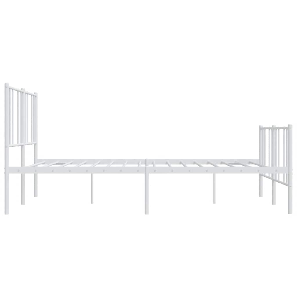sengeramme med sengegavl og fodgærde 180x200 cm metal hvid