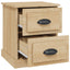 sengeborde 2 stk. 39x39x47,5 cm konstrueret træ sonoma-eg