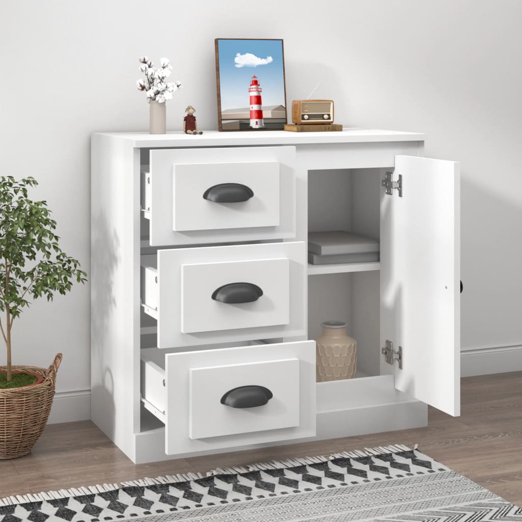 skænk 70x35,5x67,5 cm konstrueret træ hvid