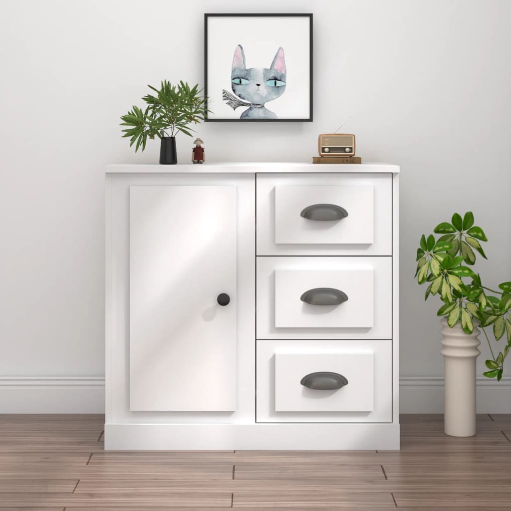 skænk 70x35,5x67,5 cm konstrueret træ hvid