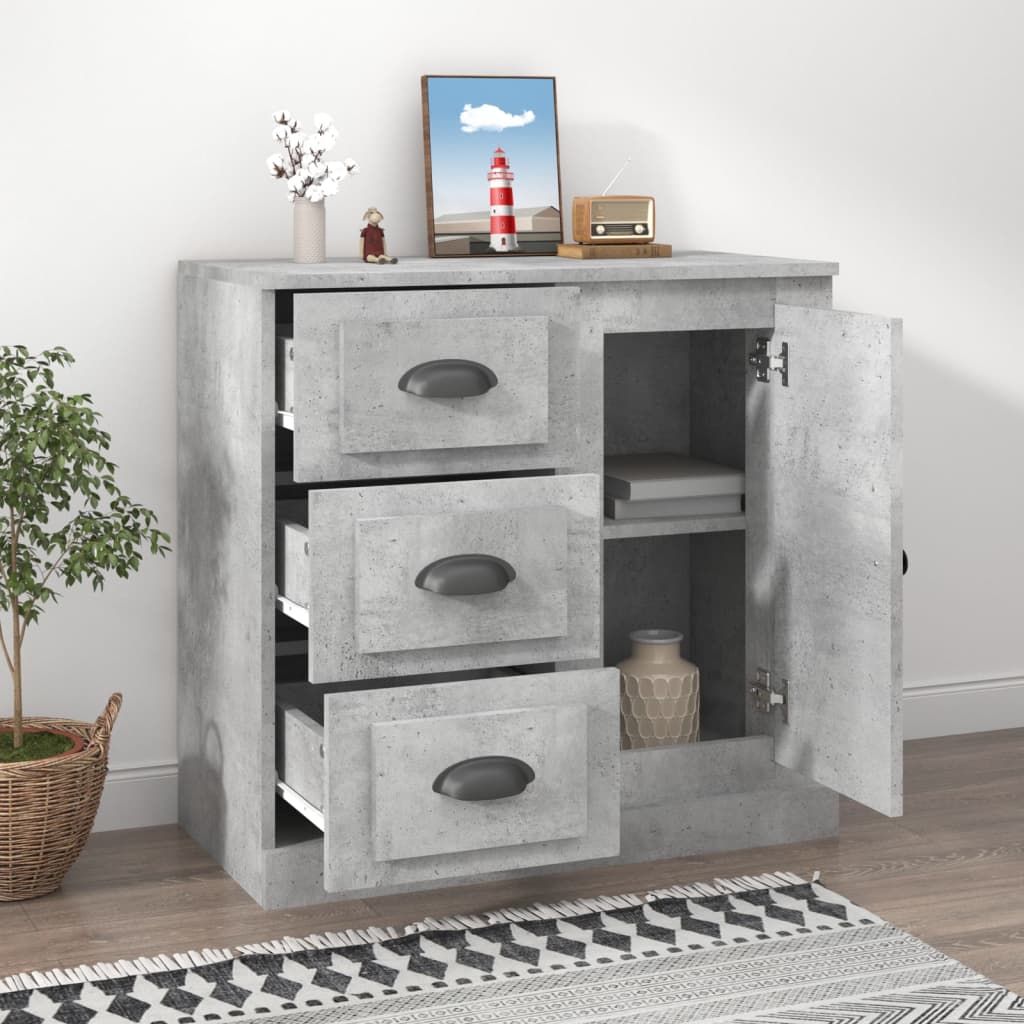 skænk 70x35,5x67,5 cm konstrueret træ betongrå