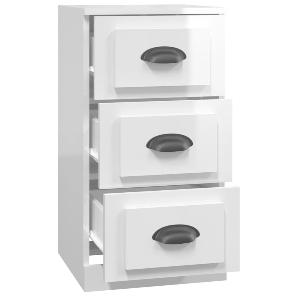skænk 36x35,5x67,5 cm konstrueret træ hvid højglans