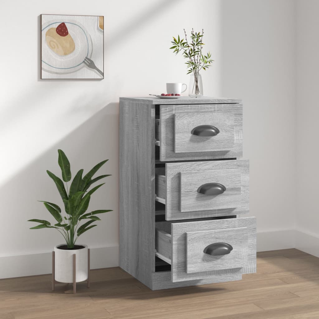 skænk 36x35,5x67,5 cm konstrueret træ grå sonoma-eg