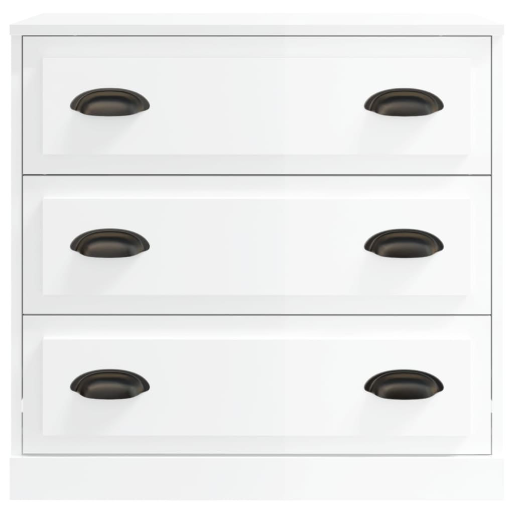 skænk 70x35,5x67,5 cm konstrueret træ hvid højglans