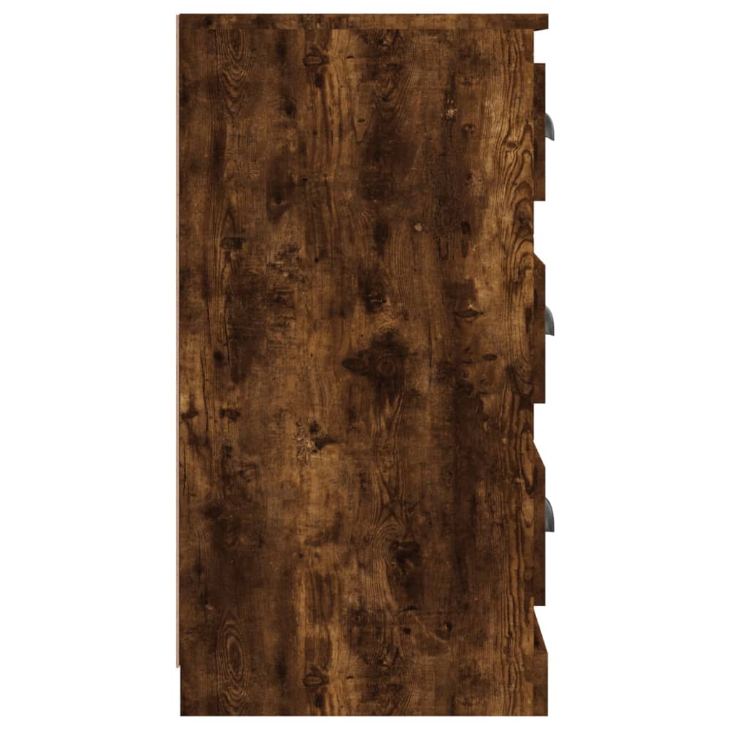 skænk 70x35,5x67,5 cm konstrueret træ røget egetræsfarve