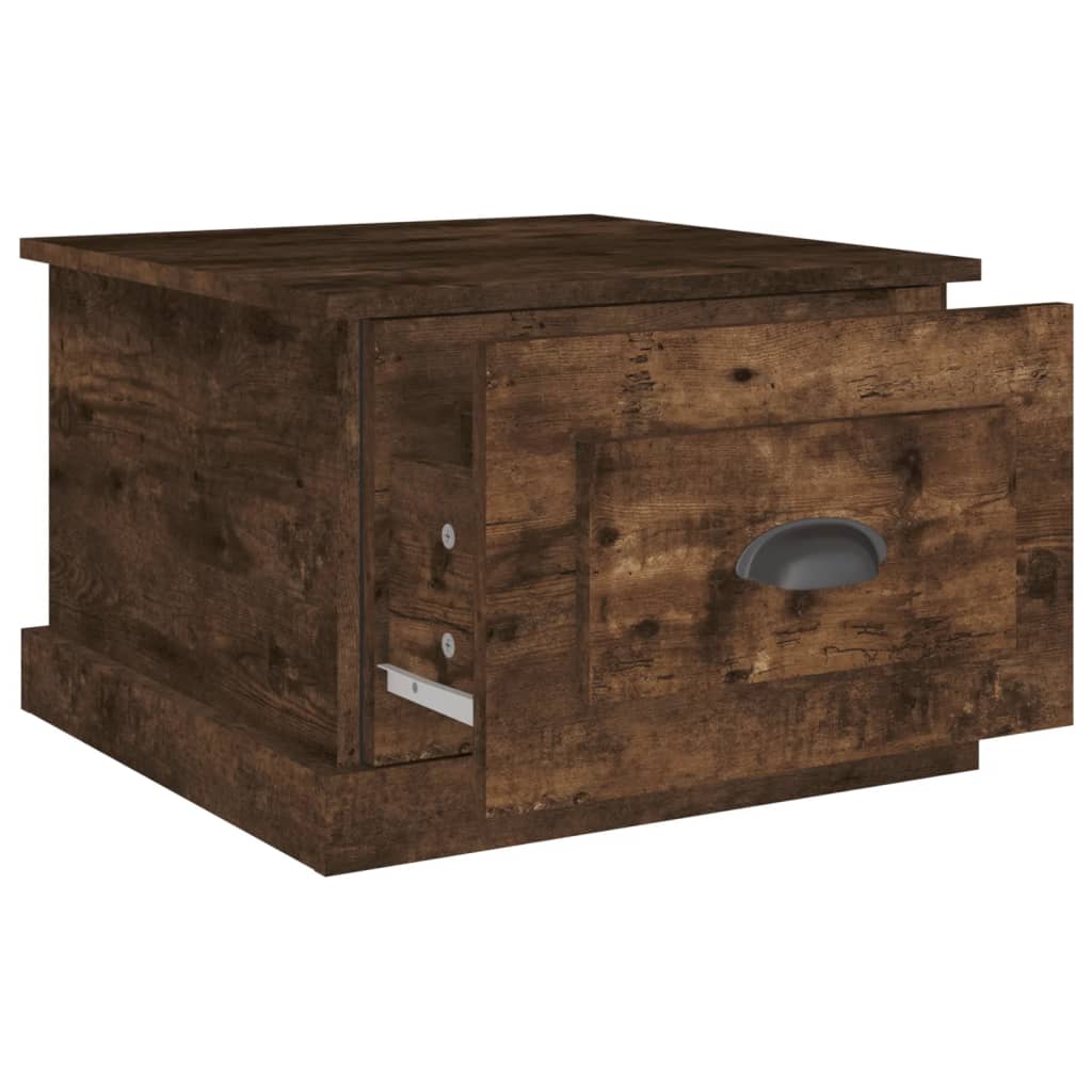 sofabord 50x50x35 cm konstrueret træ røget egetræsfarve