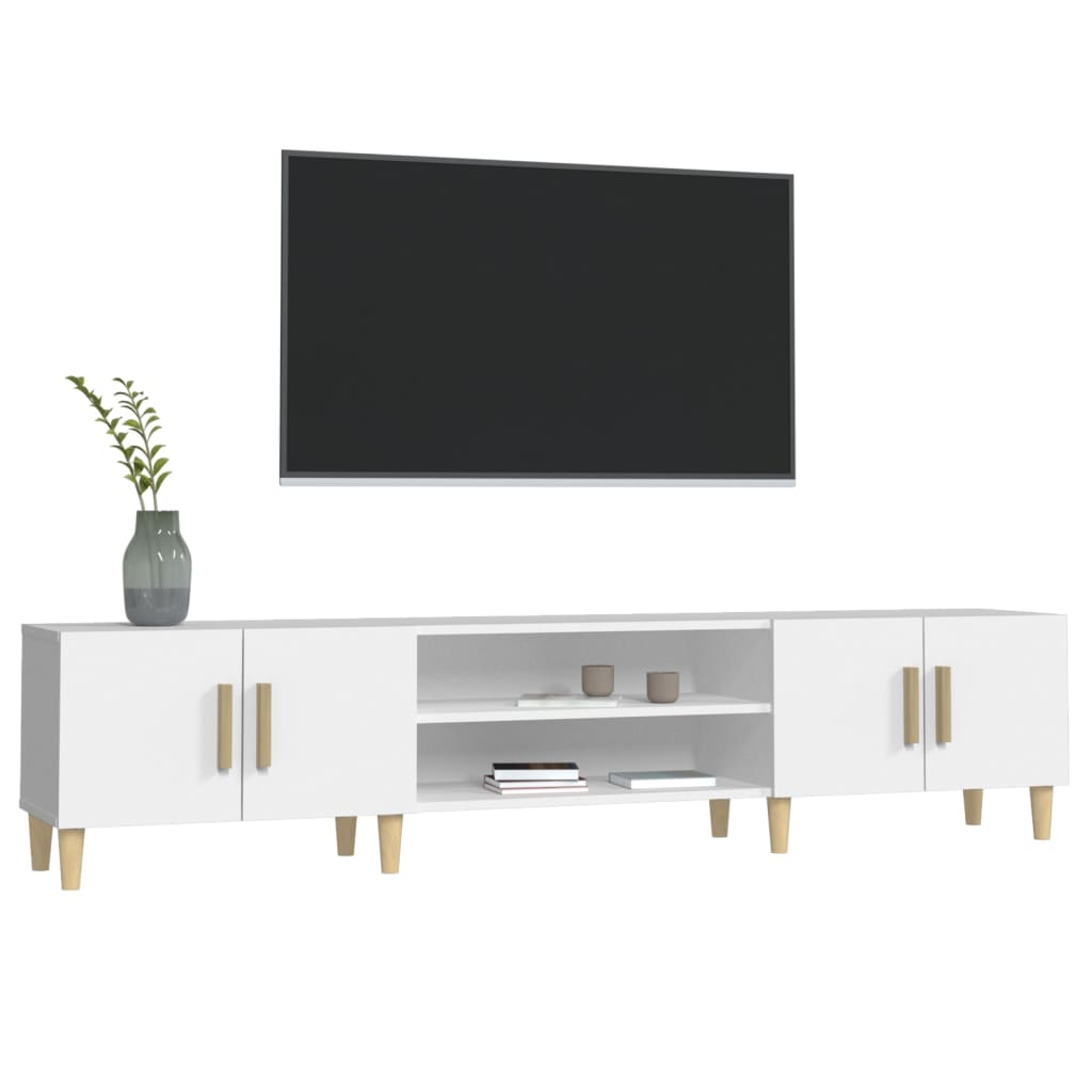 TV-skab hvid 180x31,5x40 cm konstrueret træ