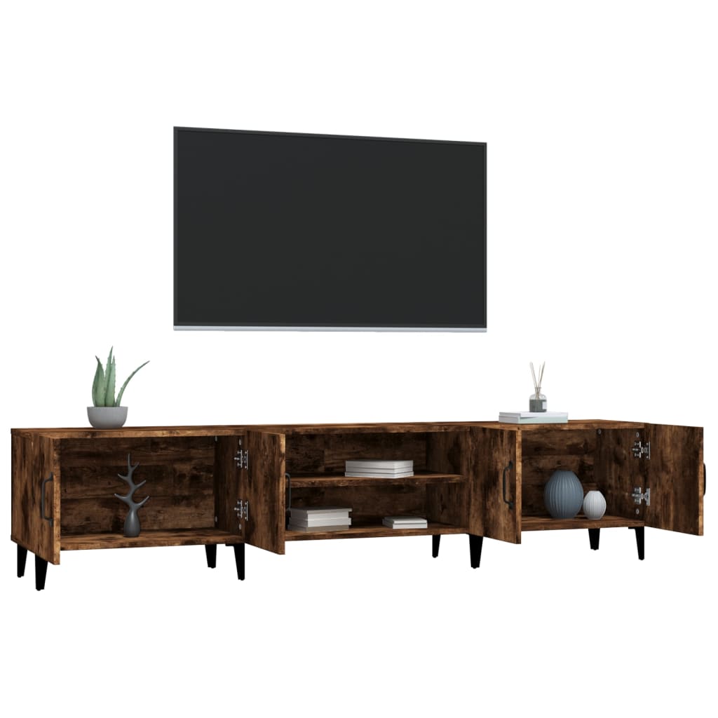 tv-bord 180x31,5x40 cm konstrueret træ røget egetræsfarve