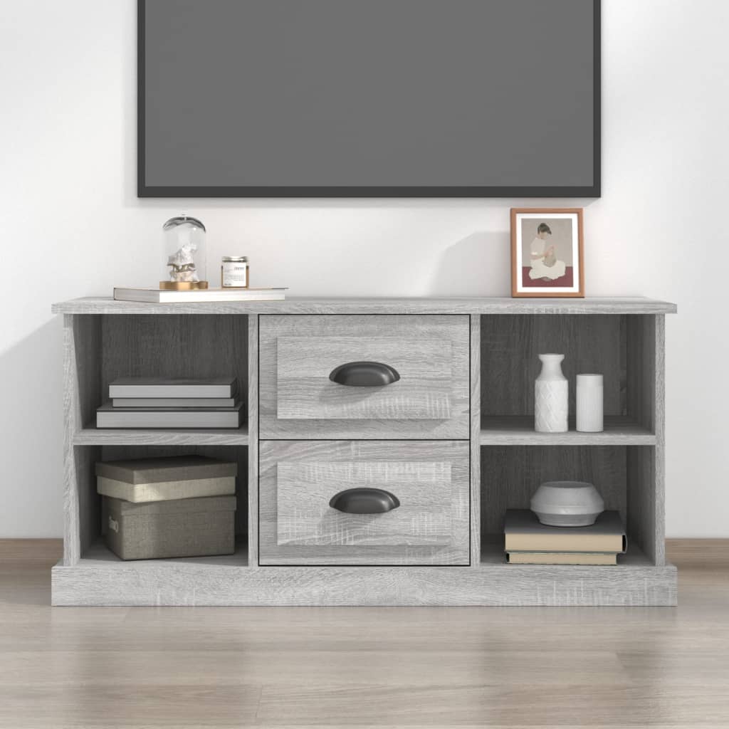 tv-bord 99,5x35,5x48 cm konstrueret træ grå sonoma-eg