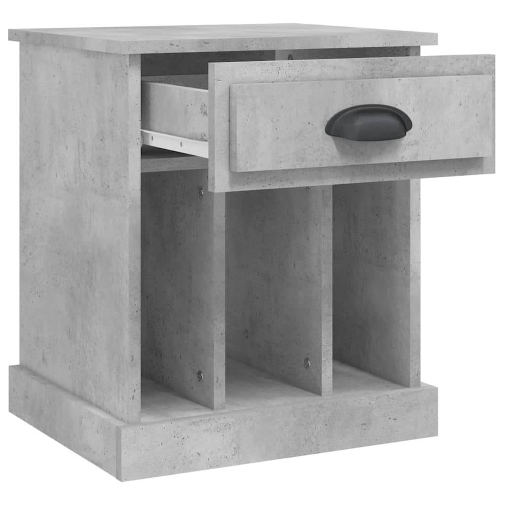 sengebord 43x36x50 cm betongrå