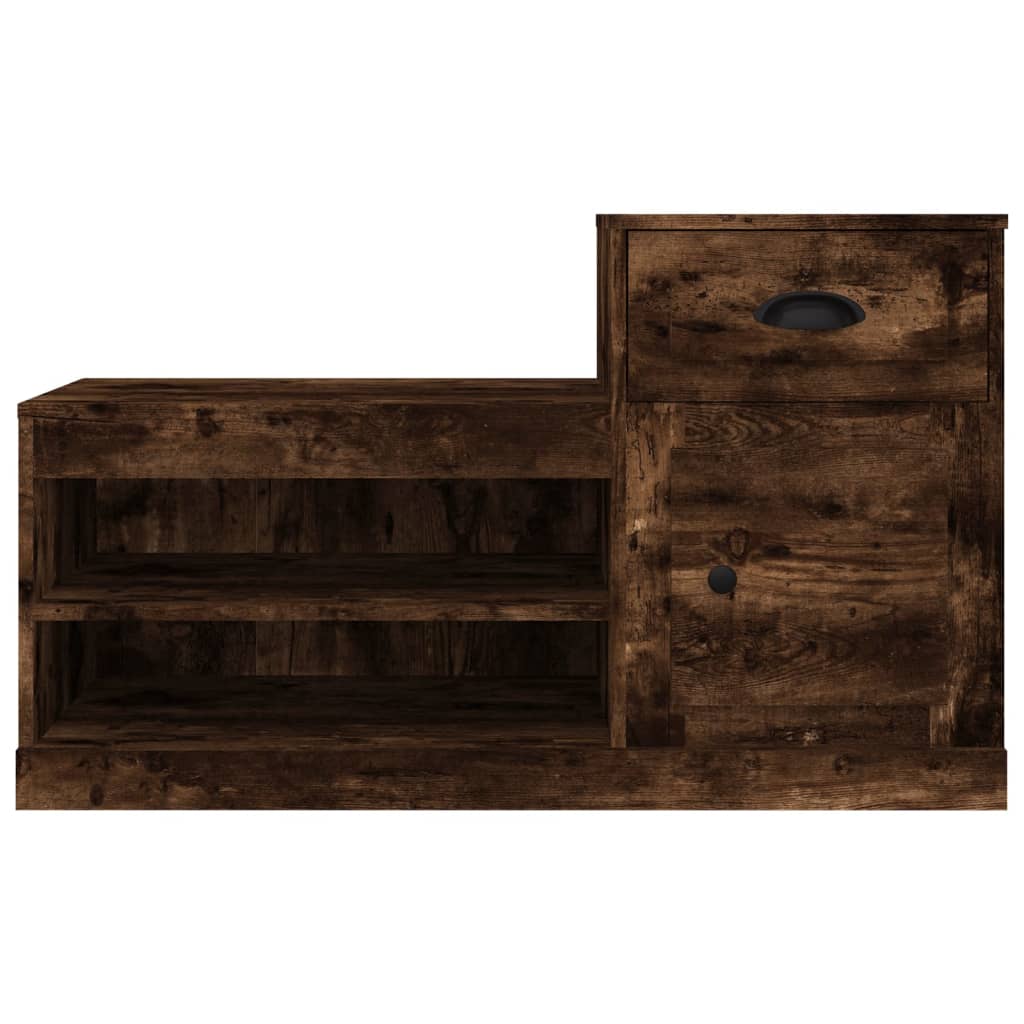 skoskab 100x42x60 cm konstrueret træ røget egetræsfarve