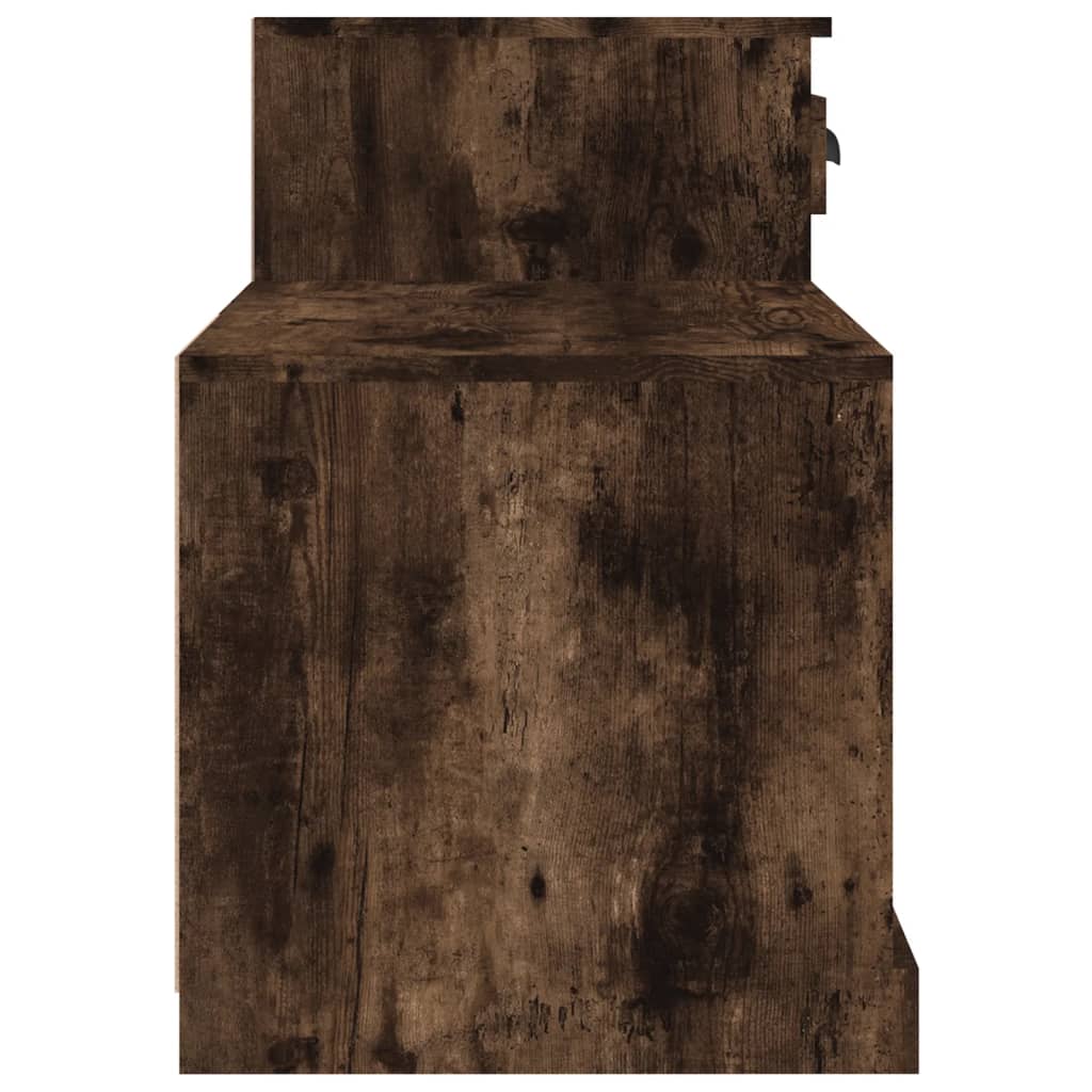 skoskab 100x42x60 cm konstrueret træ røget egetræsfarve