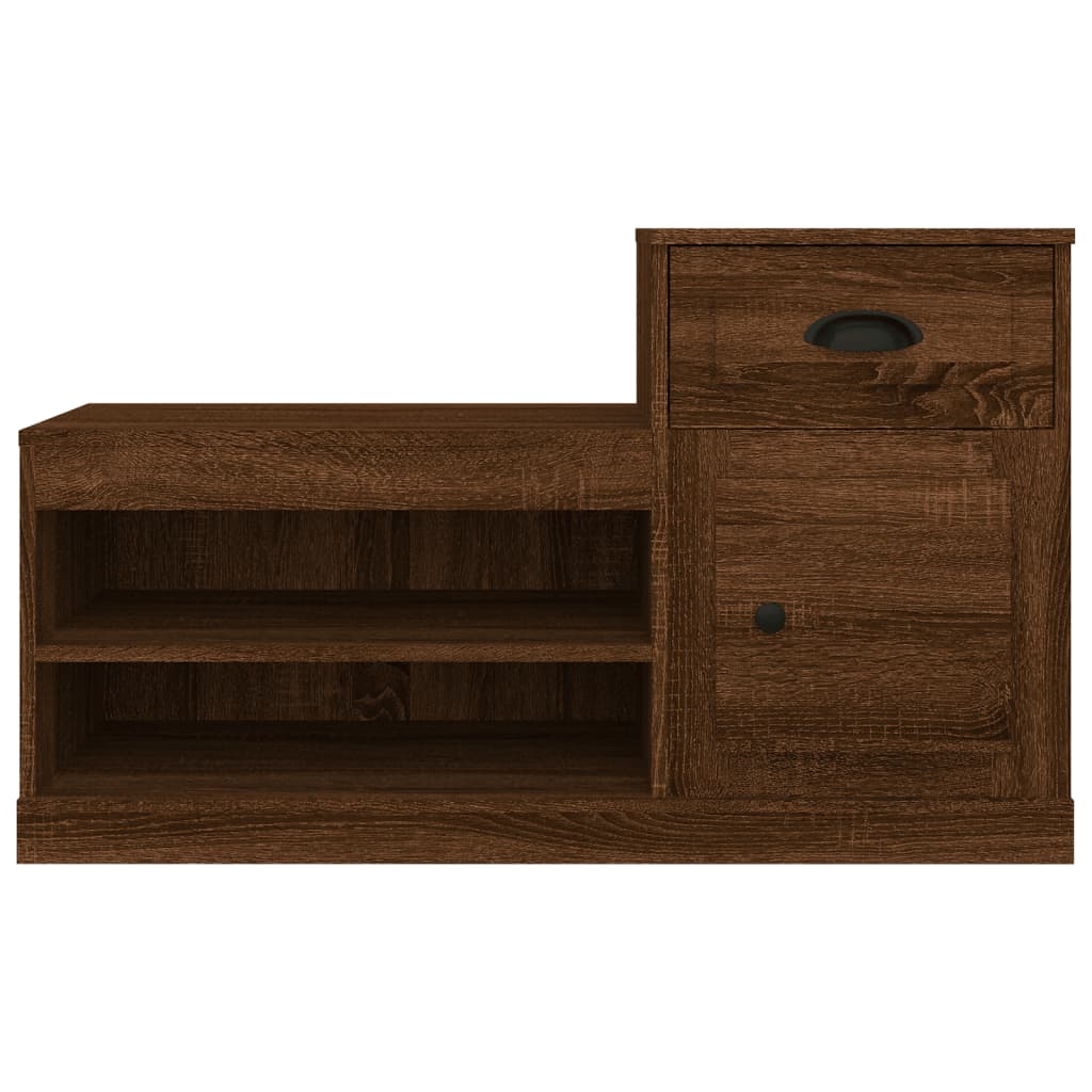 skoskab 100x42x60 cm konstrueret træ brun egetræsfarve