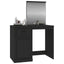 makeupbord med spejl 90x50x132,5 cm konstrueret træ sort