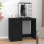 makeupbord med LED-lys 90x50x132,5 cm konstrueret træ sort