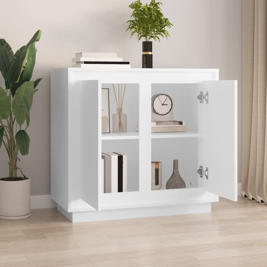 skænk 80x34x75 cm konstrueret træ hvid
