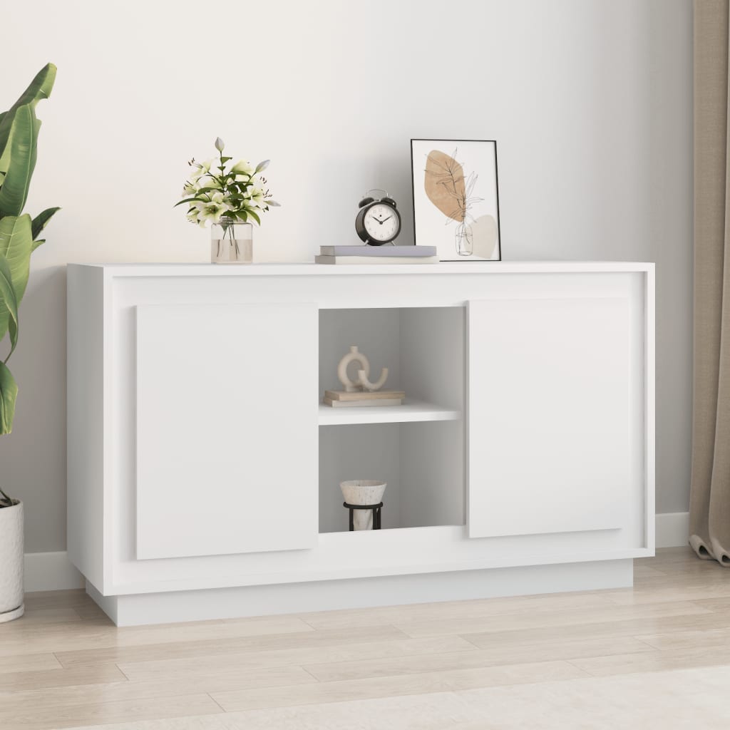 skænk 102x35x60 cm konstrueret træ hvid