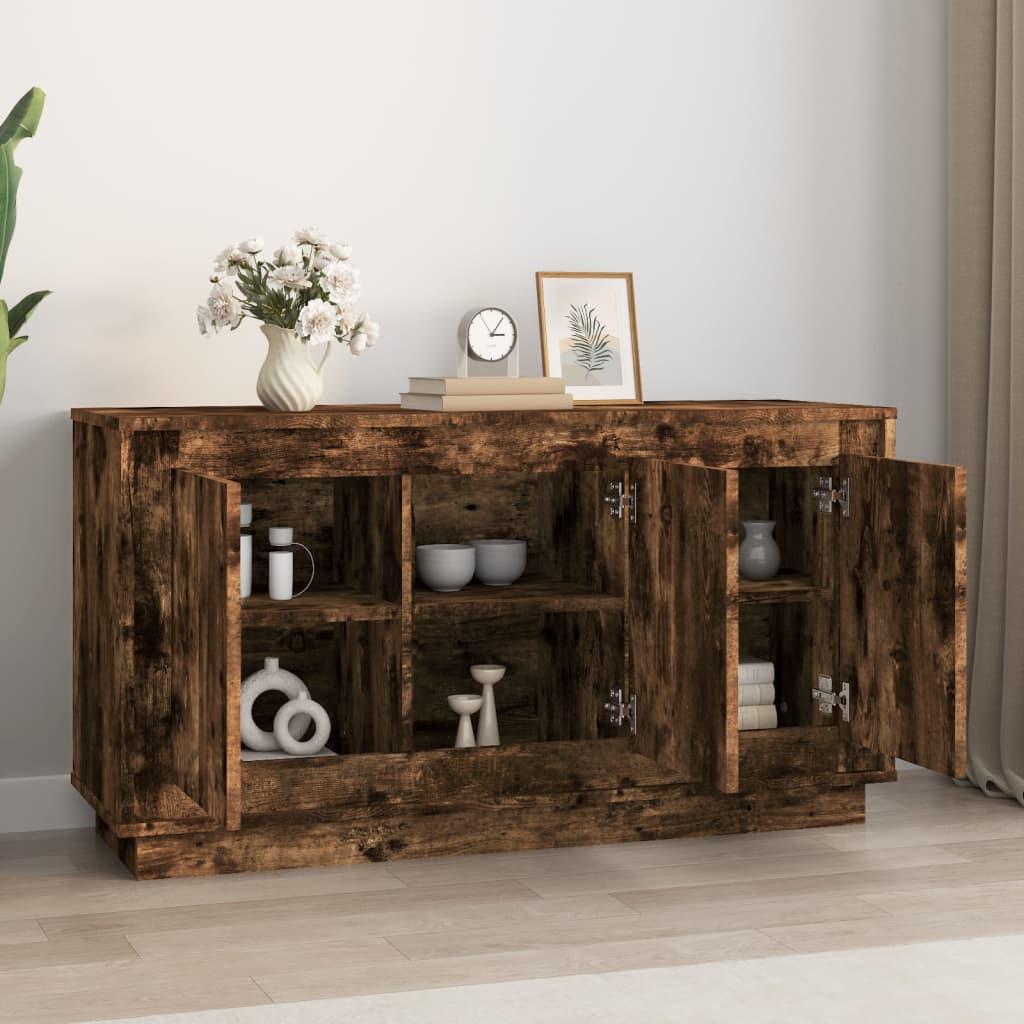 skænk 102x35x55 cm konstrueret træ røget egetræsfarve