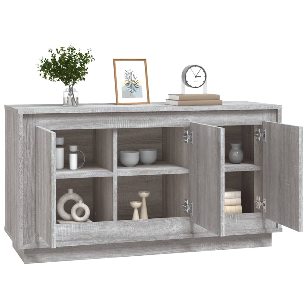 skænk 102x35x55 cm konstrueret træ grå sonoma-eg