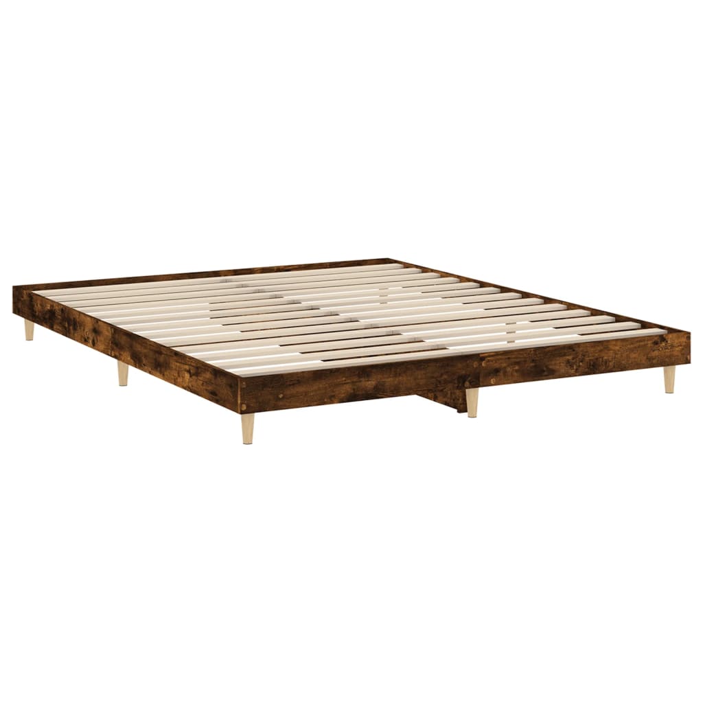 sengeramme 140x200 cm uden madras konstrueret træ røget eg