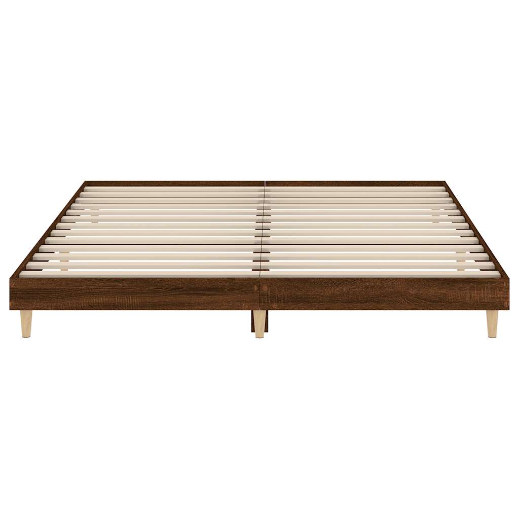 sengeramme 120x200 cm uden madras konstrueret træ brunt eg