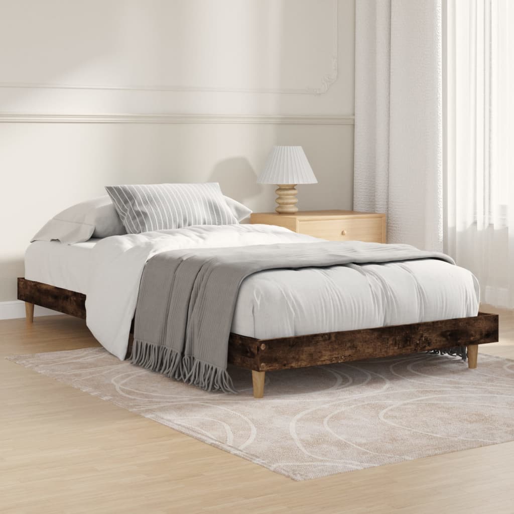 sengeramme 90x190 cm uden madras konstrueret træ røget eg