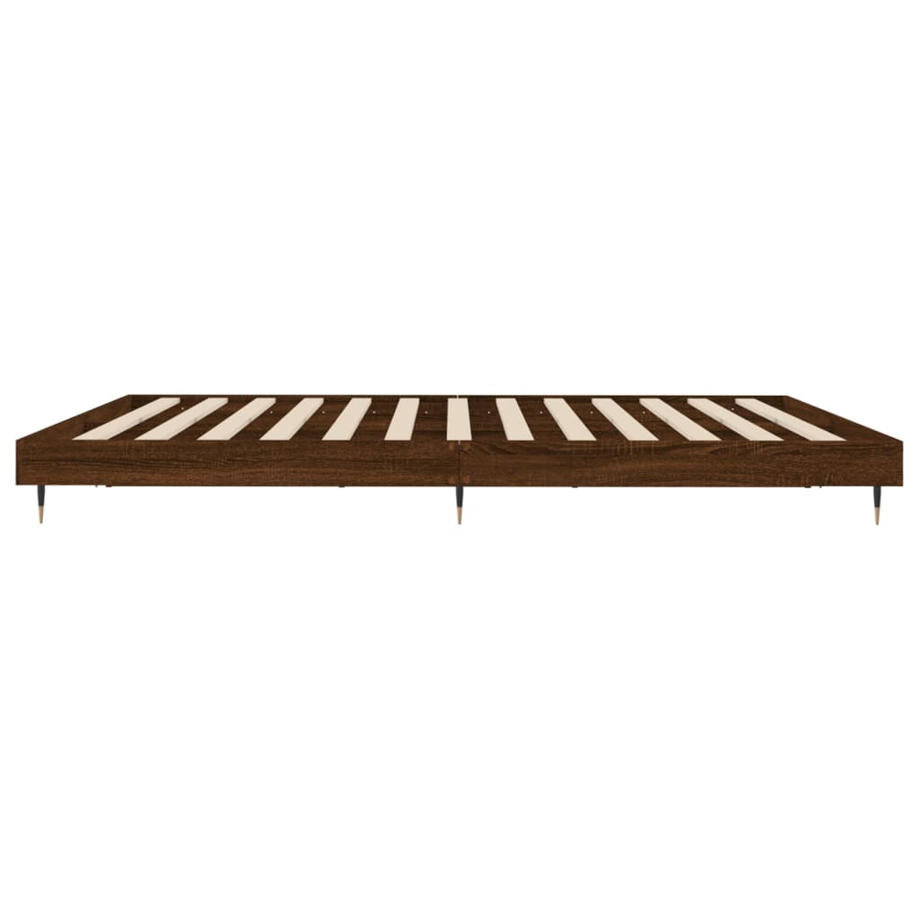 sengeramme uden madras 200x200 cm konstrueret træ brun eg