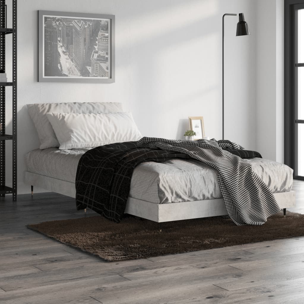sengeramme 100x200 cm konstrueret træ betongrå