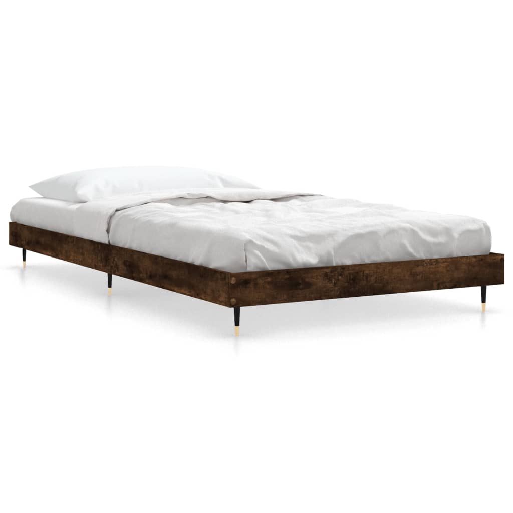 sengeramme 90x190 cm uden madras konstrueret træ røget eg