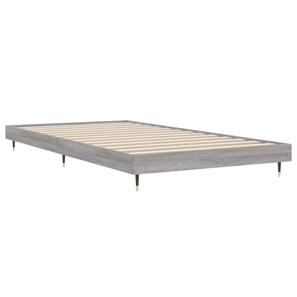 sengeramme 90x190 cm konstrueret træ grå sonoma-eg